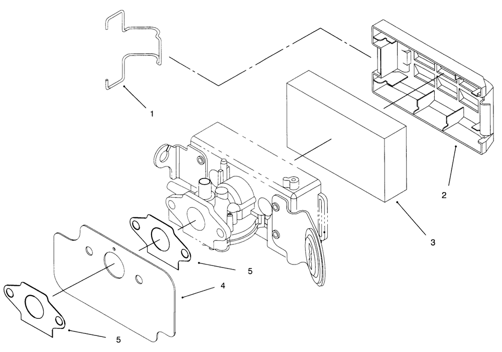 Air Filter Assembly Diagram and Parts List for 11001B (6900001 - 6999999)(1996) Lawn Boy Lawn Mower